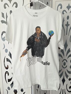 Nas Illmatic Graphic T Shirt Large White Hip Hop Rap Tee Streetwear